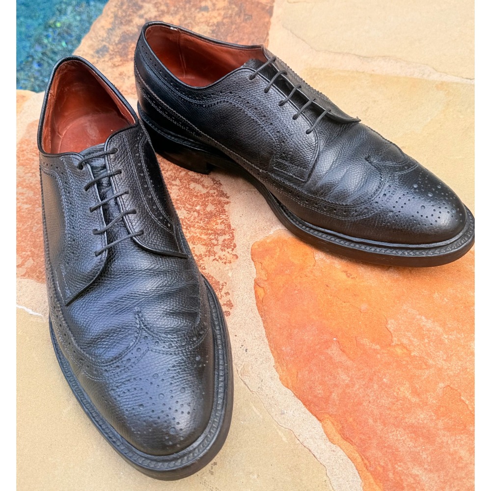 Allen Edmonds MacNeil‎ Black Pebble Grain Longwing Derby Shoes 9.5D USA
